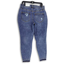 NWT Womens Blue Denim Medium Wash Distressed Jegging Jeans Size Large alternative image