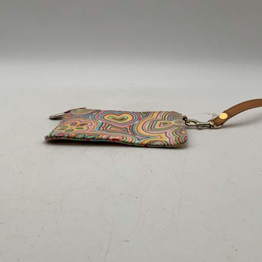 Dooney & Bourke Womens Multicolor Abstract Rainbow Logo Charm Wristlet Wallet image number 6