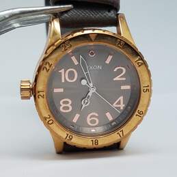 Nixon Refined The38-20 38mm Rose Gold Tone Leather Quartz Watch 73g