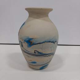 Native American Indian River Nemadji Handmade Pottery Painted Swirl 10" Vase alternative image
