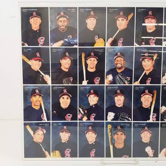Set of Anaheim Angels Uncut Trading Card Sheets in an Acrylic Frame image number 9