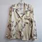 Zara satin floral print pajama style shirt nwt M image number 1