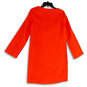 Womens Orange Long Sleeve Keyhole Neck Knee Length Shift Dress Size 2 image number 2