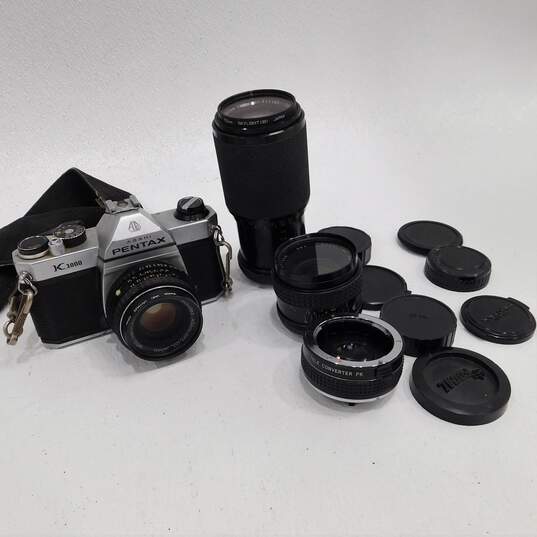 Pentax K1000 SLR 35mm Film Camera W/ Lenses image number 1