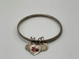 Sterling Silver Little Angel Engraved Heart Charm Bracelet 22.5g