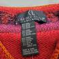 VTG. Carole Little Orange Red Frog Closure Geometric Floral Tunic Knit Sweater Sz L image number 2