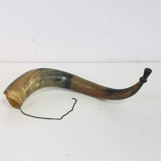Vintage Steer Horn  with Chain /  Cow Ceremonial Horn image number 8