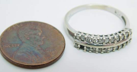 14K White Gold 0.21 CTTW Diamond Wedding Ring- For Repair 2.7g image number 6
