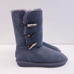 Bearpaw 917W-Jade Gray Suede Shearling Boots Women's Size 9 M
