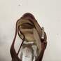 Michael Kors Brown Leather Strap Wedge Sandal Shoes Size 6 M image number 8