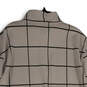 Mens Tan Black Check Long Sleeve 1/4 Zip Golf Pullover Sweatshirt Size L image number 4