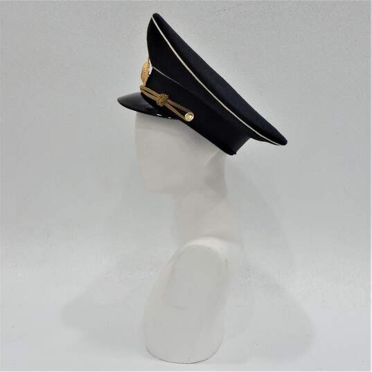 Vintage USSR Soviet Russian Navy Sailor Visor Hat Cap Size 59 image number 6