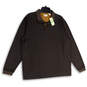 NWT Mens Brown Knitted Long Sleeve Collared Pullover Sweater Size Large image number 1