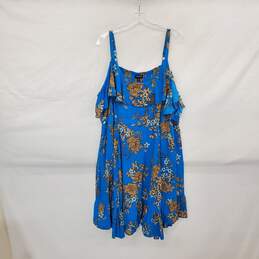 Torrid Turquoise Floral Patterned Cold Shoulder Midi Dress WM Size 3 ( 3X )