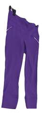 Womens Purple Elastic Waist Straight Leg Workout Capri Pants Size Small image number 3
