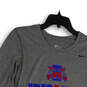 Mens Gray Dri-Fit Round Neck Long Sleeve Graphic Pullover T-Shirt Size Medium image number 3