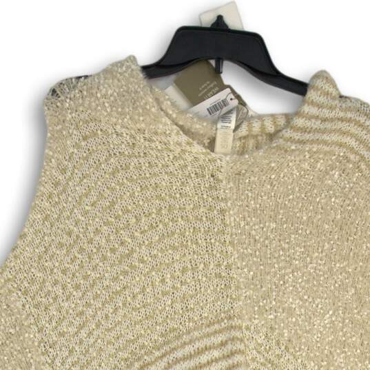 NWT Womens Tan Knitted Turtleneck Pullover Poncho Sweater One Size image number 4