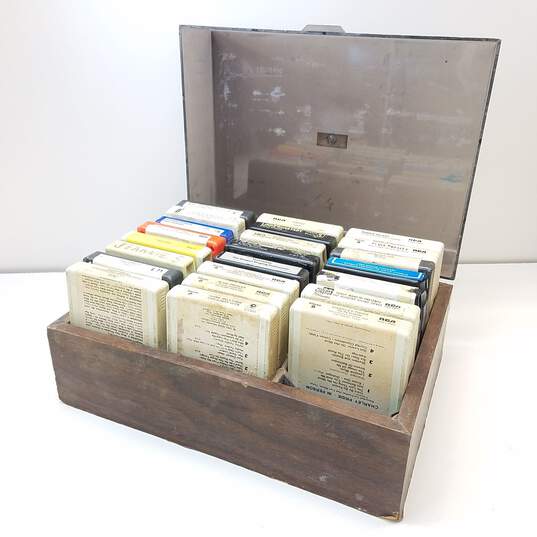 Lot of 8-Track Cassettes & Storage Case image number 1