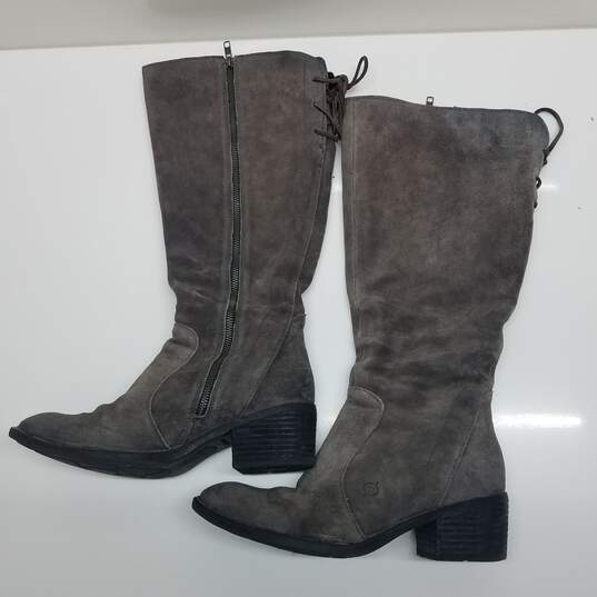 Born Gray Leather Back Lace Boots Size 9.5 image number 2