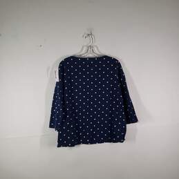 Womens Polka Dot Cotton Classic Boat Neck 3/4 Sleeve Pullover T-Shirt Size Large alternative image