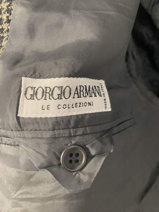 Giorgio Armani Brown Houndstooth Blazer Jacket 42R image number 3