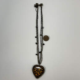 Designer Betsey Johnson Triple Strand Chain Heart Shape Pendant Necklace alternative image