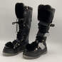 NWT Womens Black Faux Leather Fur Platform Heel Knee High Snow Boots Sz 10 image number 2