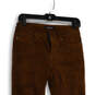 Womens Brown Corduroy Flat Front Pockets Skinny Leg Chino Pants Size 4 image number 3