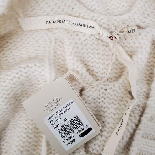 NWT Faherty WM's Frost Stella Baby Alpaca Ivory Winter Cardigan Size M image number 4