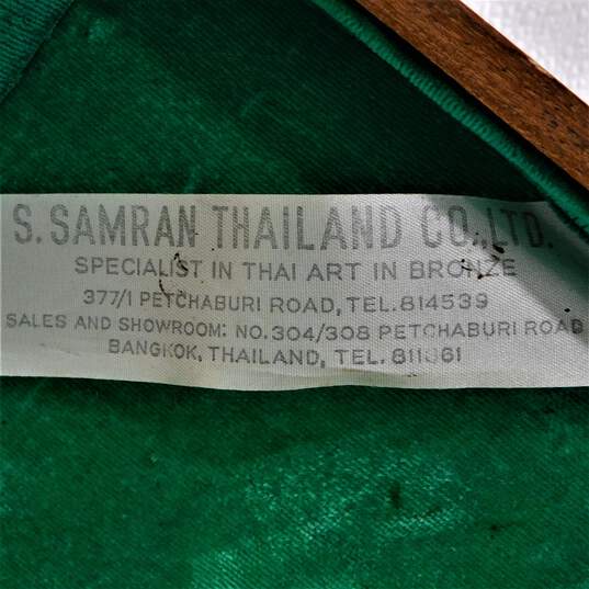 Vntg Saim Brass & Wood Flatware Set Bangkok Thailand W/ Case image number 11