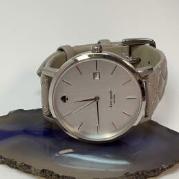 Designer Kate Spade Silver-Tone Adjustable Quilted Strap Analog Wristwatch