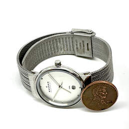 Designer Skagen 355SSS1 Silver-Tone Stainless Steel Date Analog Wristwatch