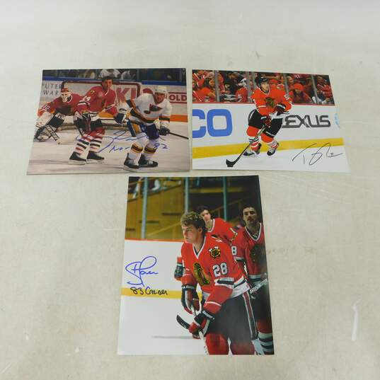 3 Autographed Chicago Blackhawks Photos image number 1