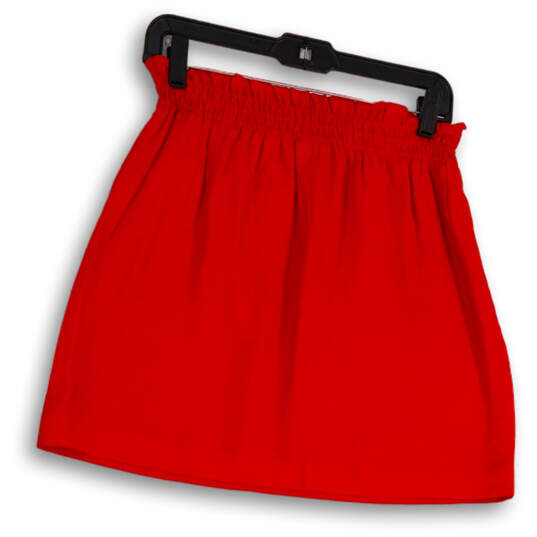 NWT Womens Red Elastic Waist Flat Front Stretch Pull-On Mini Skirt Size 6 image number 2