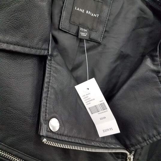 Lane Bryant Faux Leather Jacket NWT Size 22/ 24 image number 3
