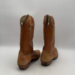 Dingo Mens Brown Leather Round Toe Mid Calf Pull-On Cowboy Western Boots Size 12