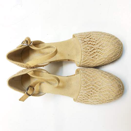 Coldwater Creek Women's Tan Espadrille Wedge Heels Size 8 image number 5