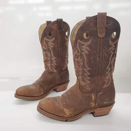 Double H Women's Daniela Brown Leather Round Toe Cowboy Boots Size 11M