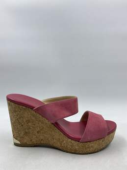 Authentic Jimmy Choo Pink Suede Wedge Sandal W 9
