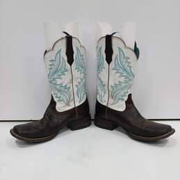 Men's White & Brown Ariat Boots Size 9B alternative image