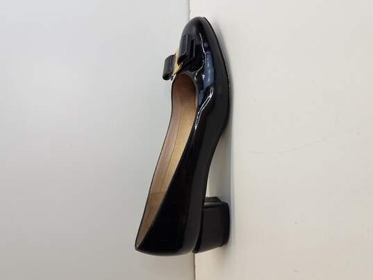 Salvatore Ferragamo Black Patent Leather Heels Size 7 Authenticated image number 1