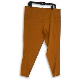 Athleta Womens Orange Stash Pocket Pull-On Activewear Capri Leggings Size 2X alternative image