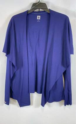 NWT Anne Klein Womens Blue Long Sleeve Open Front Cardigan Sweater Size Large
