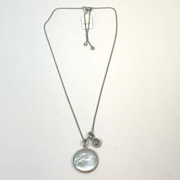 Designer Kendra Scott Silver-Tone Adjustable Chain Charm Necklace w/ Bag