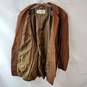 Size 46 Brown Leather Suede Double Button Jacket image number 3