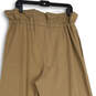 NWT Womens Tan Flat Front Slash Pocket Wide Leg Cropped Pants Size 12 image number 4