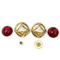 Designer Joan Rivers Gold-Tone Multicolor Stones Stud Earrings Set With Box image number 4