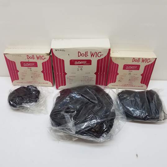 Lot of 3 Vintage Dollspart Dynel Doll Wigs image number 1