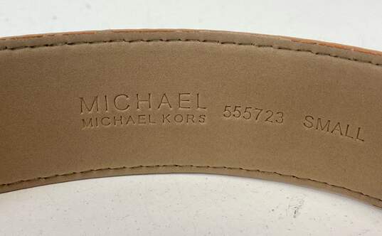 Michael Kors Brown Leather Belt Women's Size S image number 3
