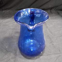 Blue Blown Glass Pitcher alternative image